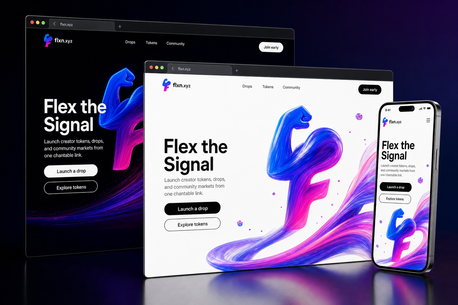 flxn.xyz website concept preview enlarged