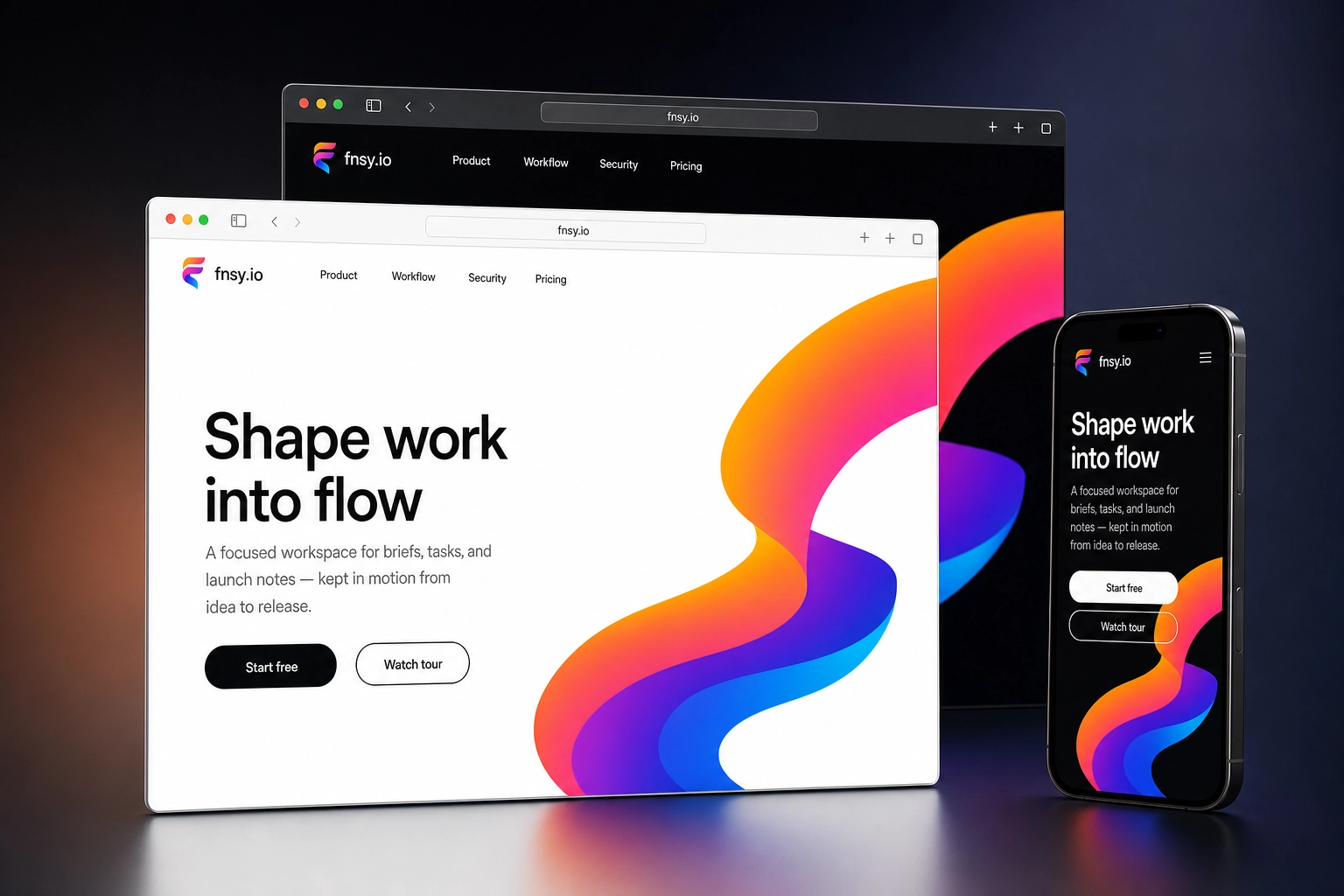 fnsy.io website concept preview