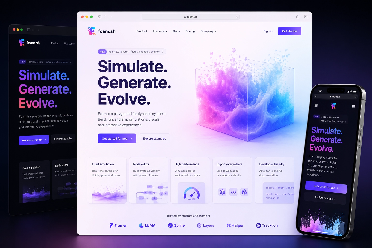 foam.sh website concept preview