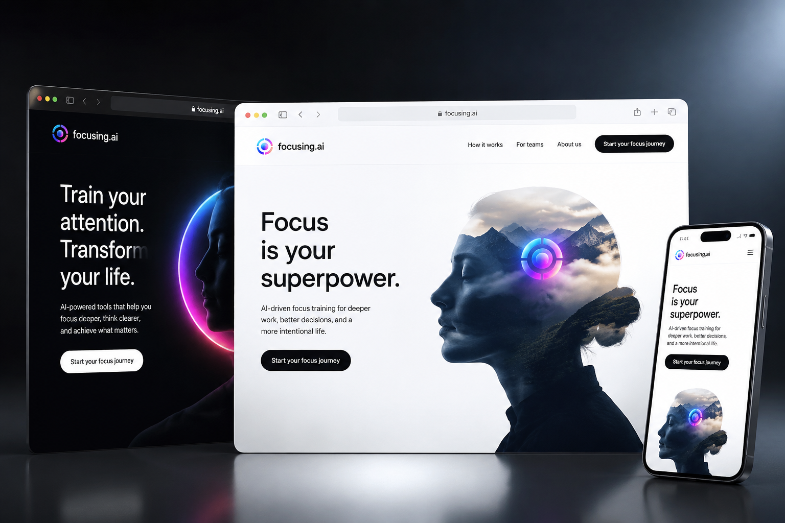 focusing.ai website concept preview