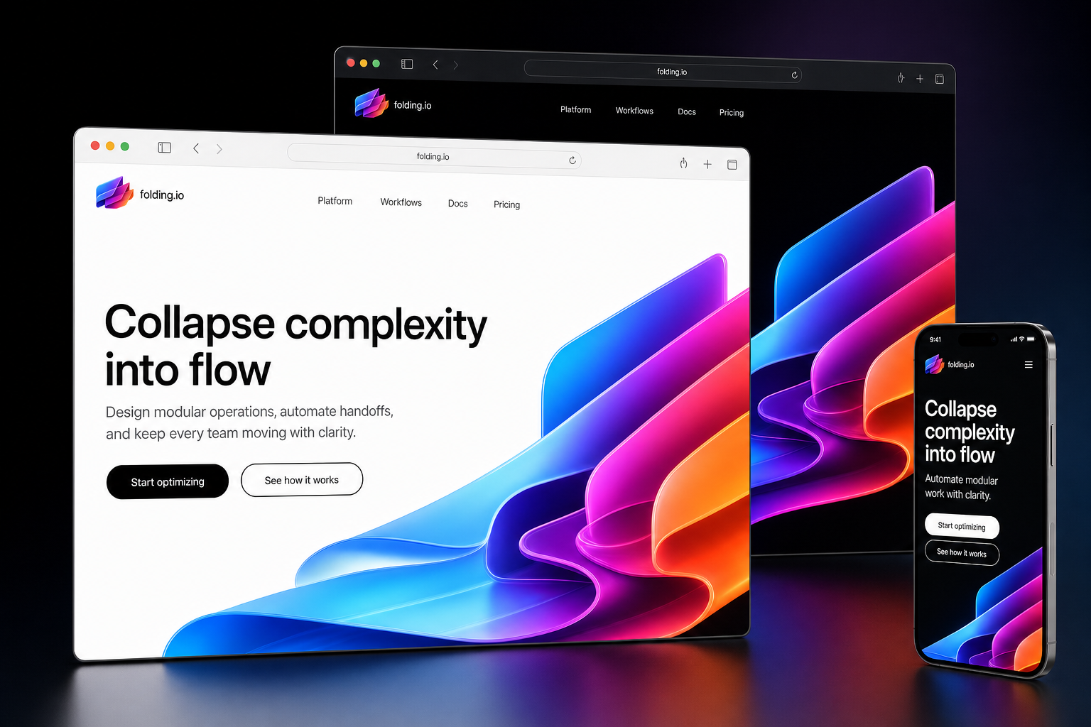 folding.io website concept preview