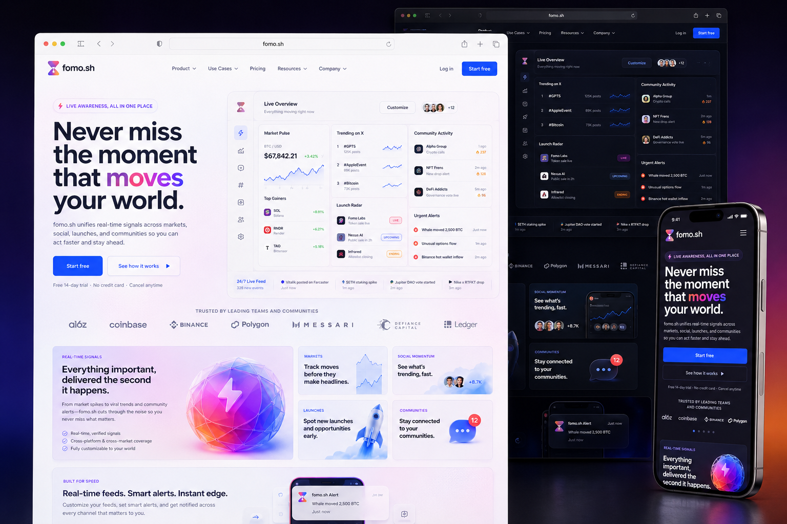 fomo.sh website concept preview