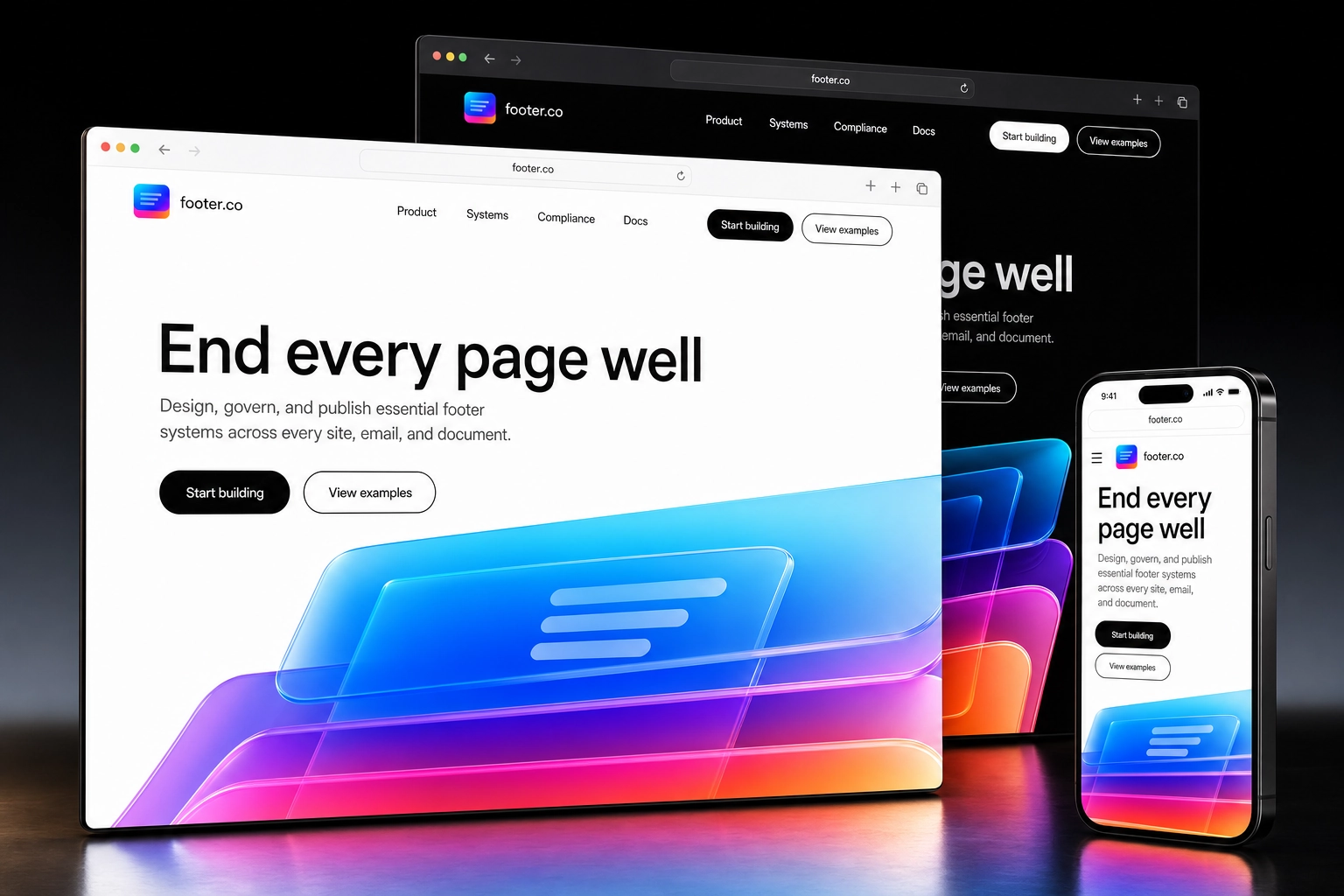footer.co website concept preview