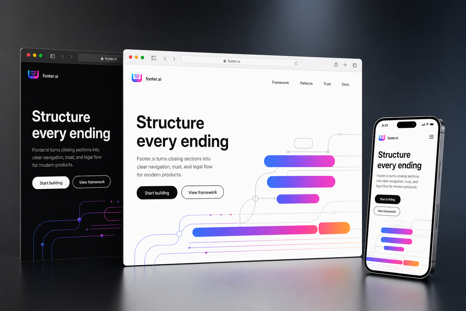 footer.si website concept preview