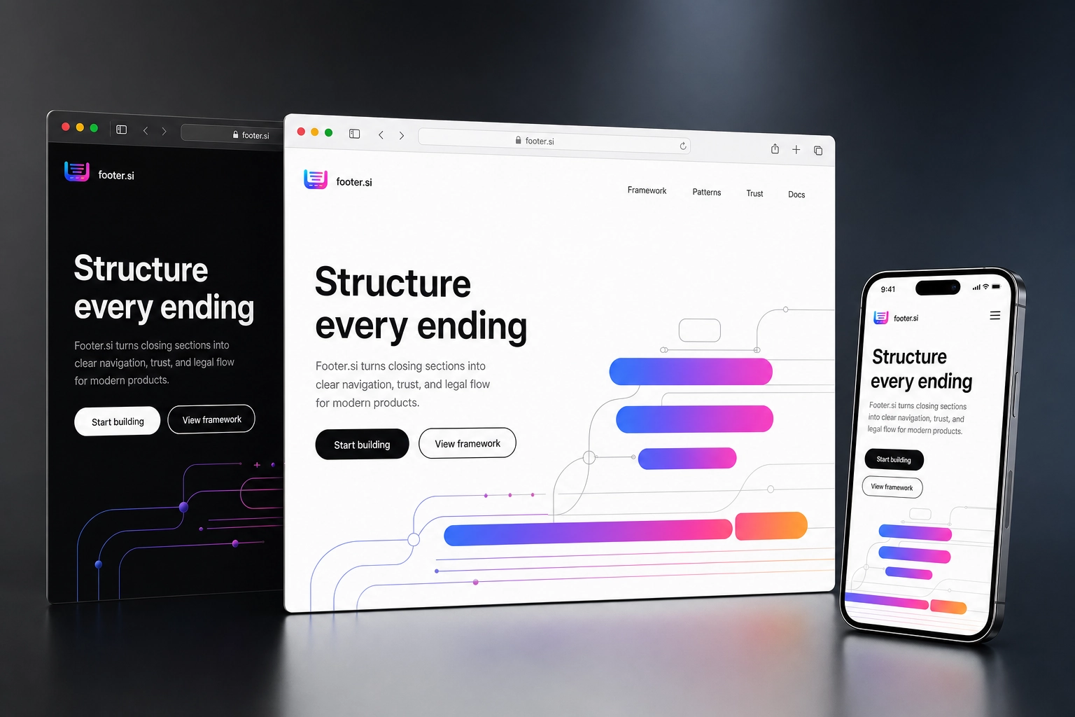 footer.si website concept preview