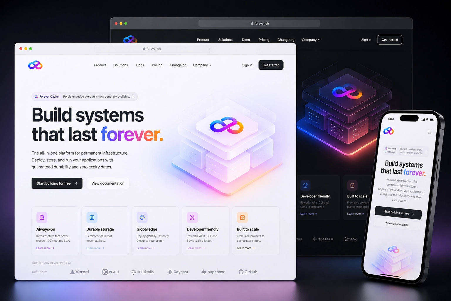 forever.sh website concept preview