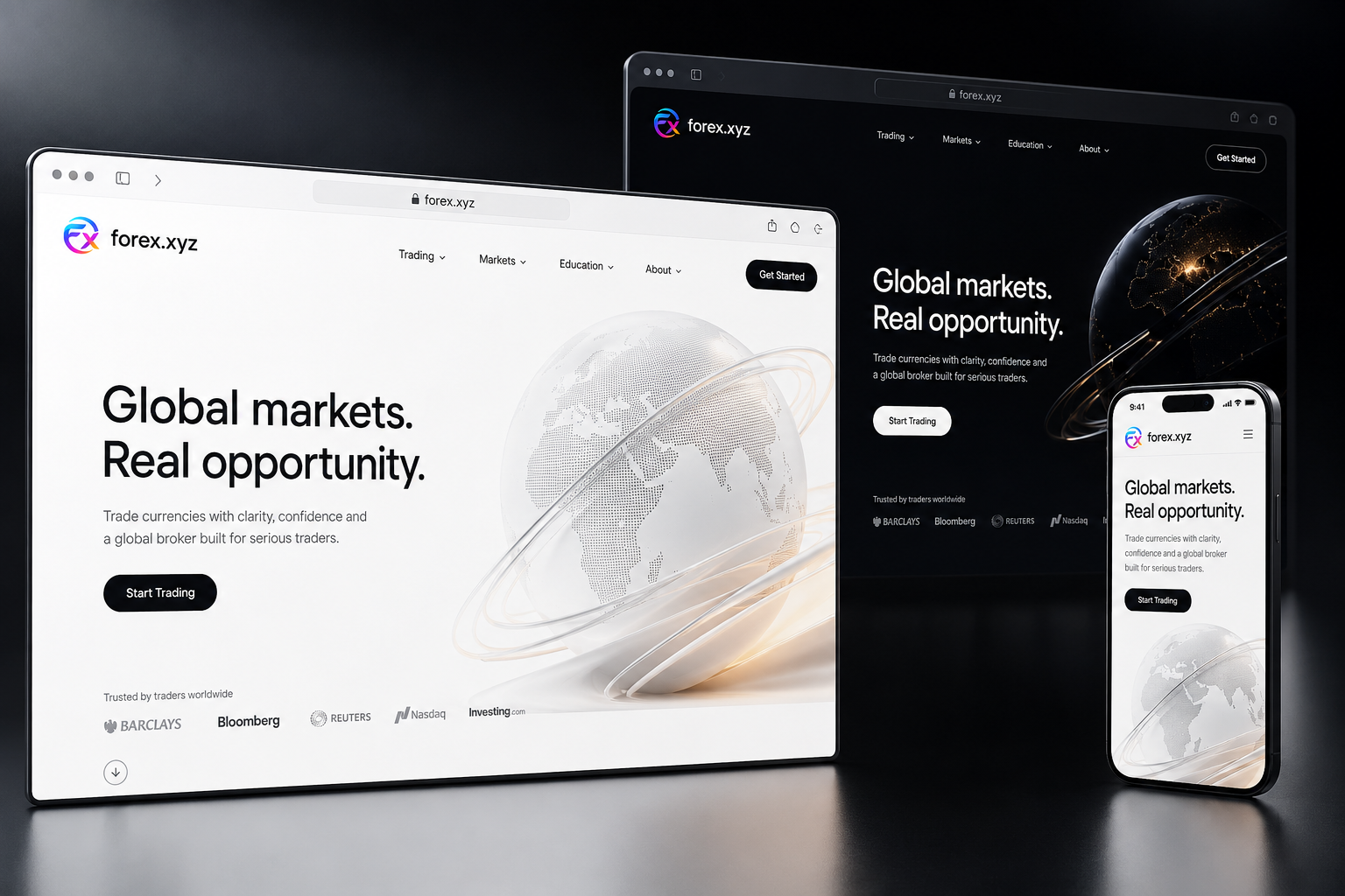 forex.xyz website concept preview
