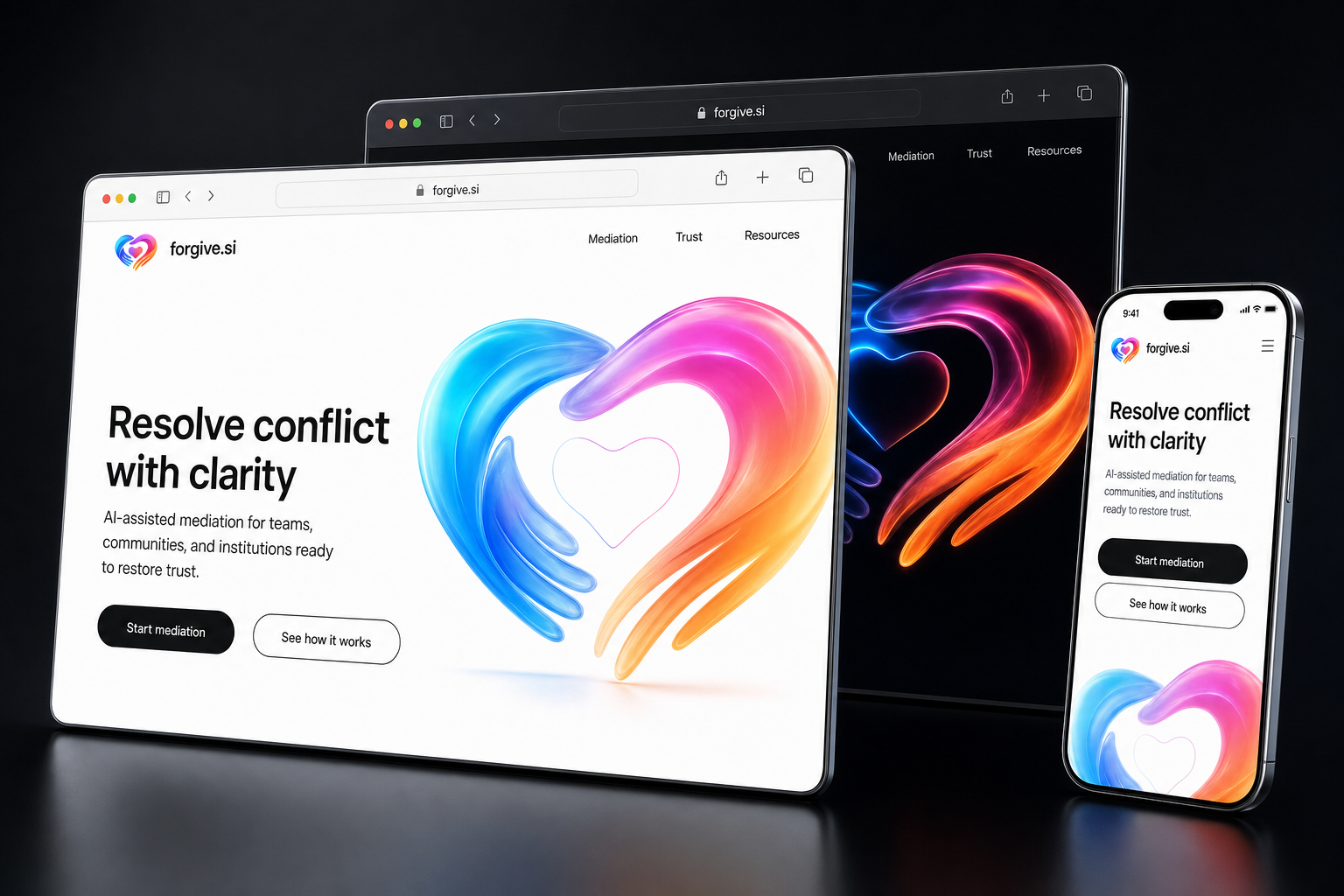 forgive.si website concept preview