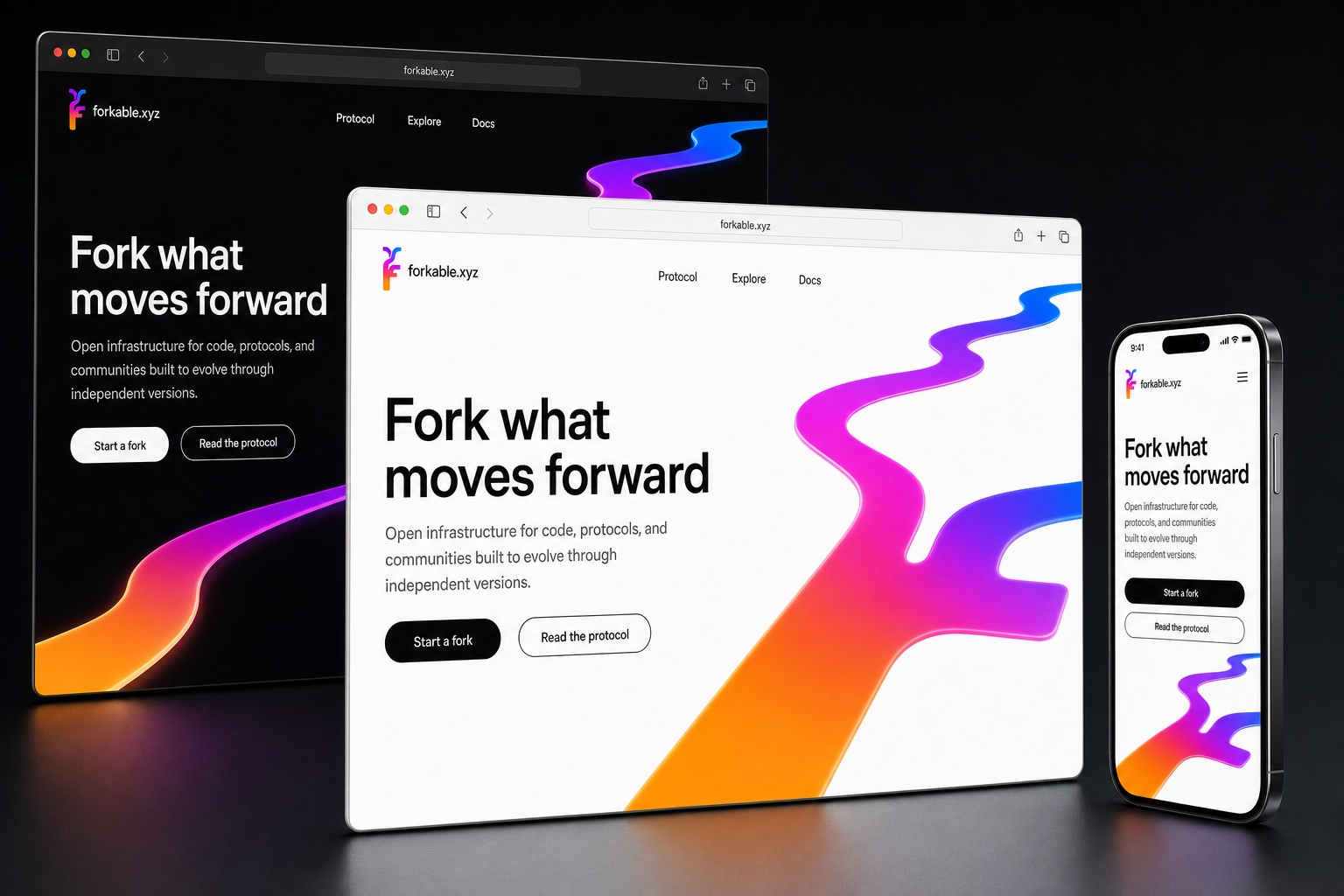 forkable.xyz website concept preview enlarged
