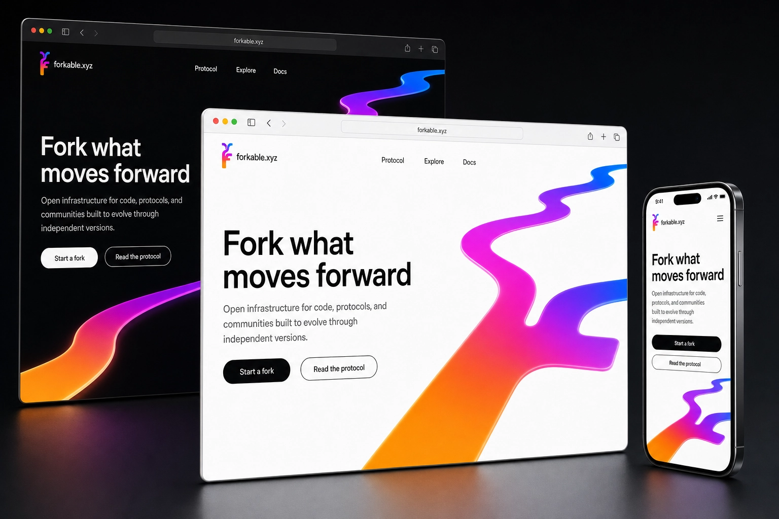 forkable.xyz website concept preview