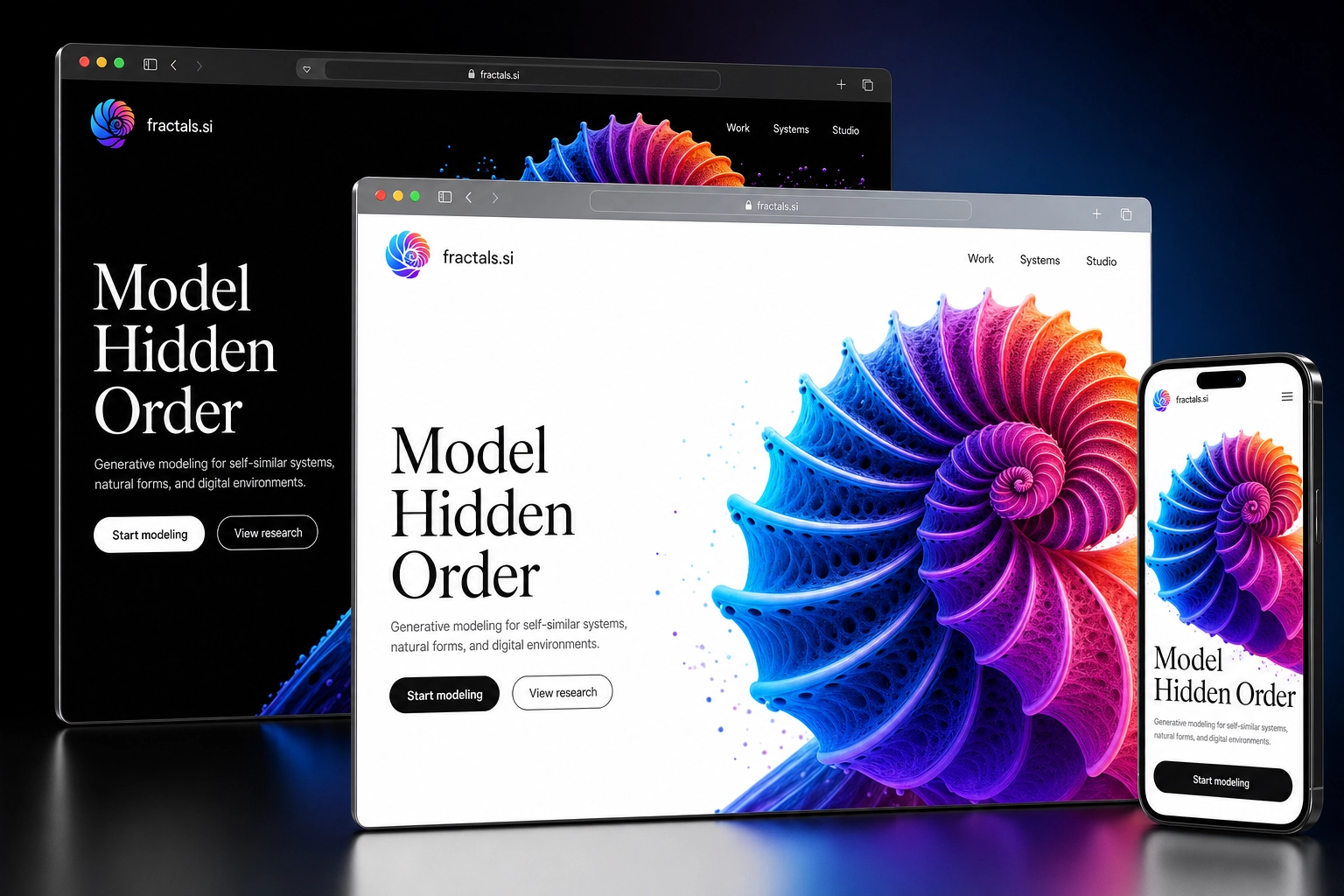 fractals.si website concept preview