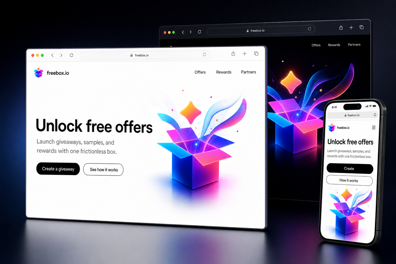 freebox.io website concept preview