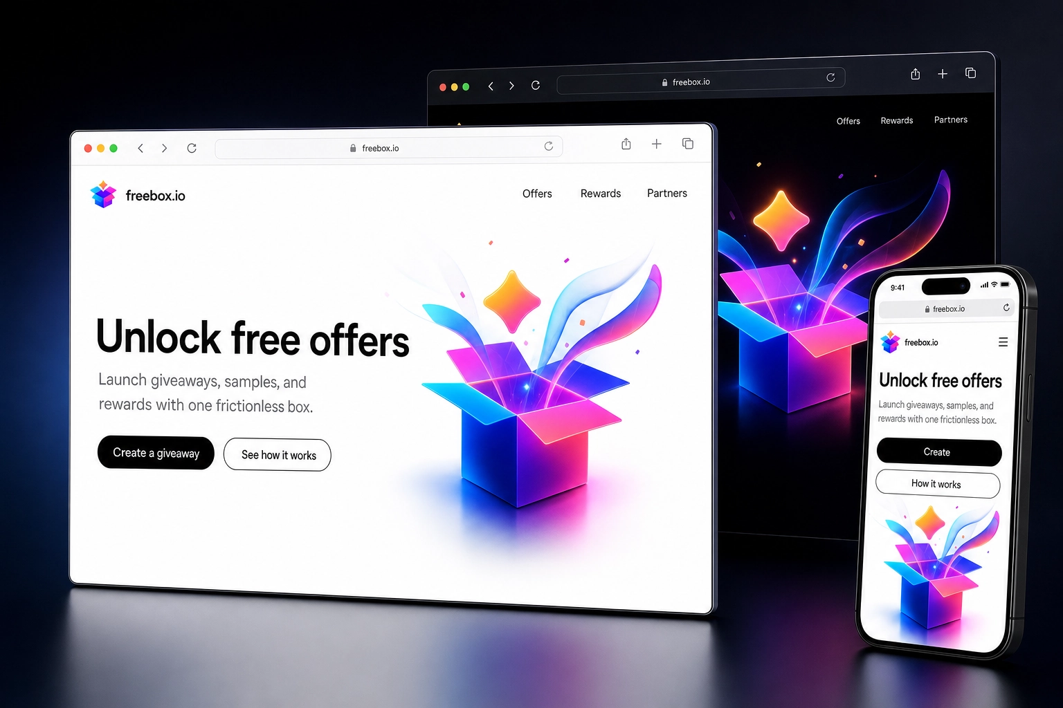 freebox.io website concept preview
