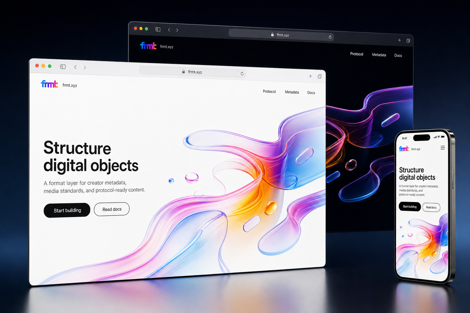 frmt.xyz website concept preview enlarged