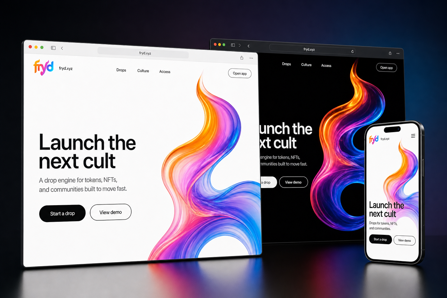 fryd.xyz website concept preview enlarged