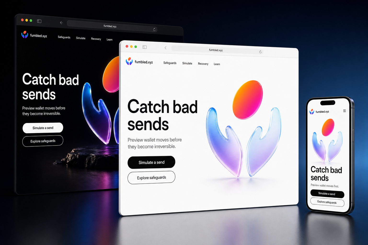 fumbled.xyz website concept preview enlarged