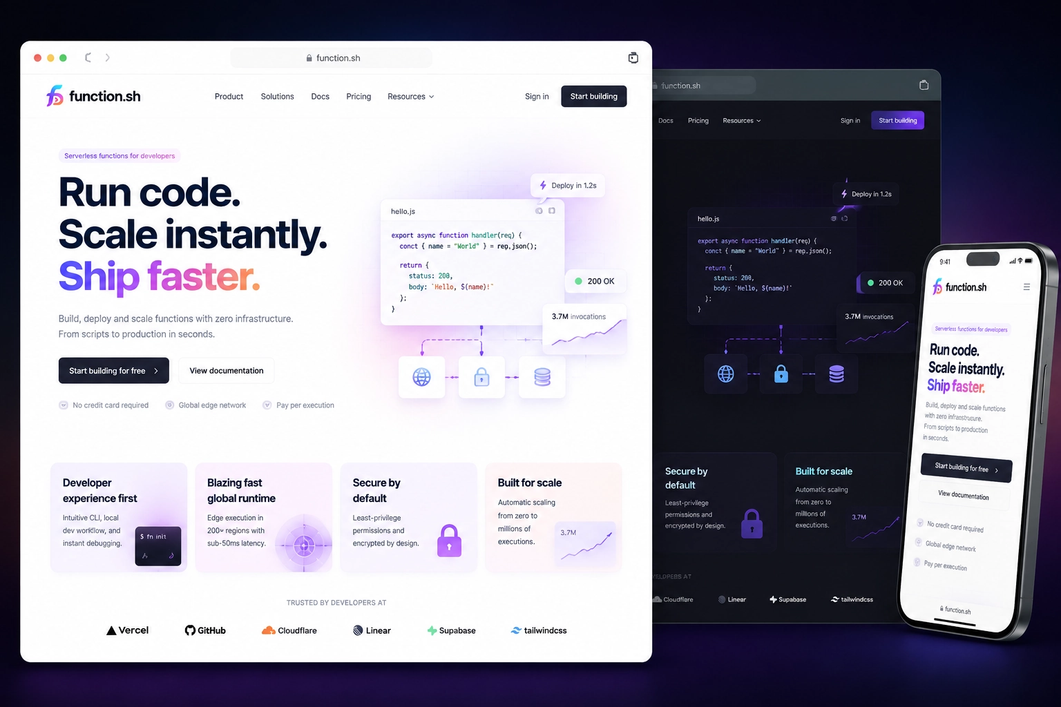 function.sh website concept preview