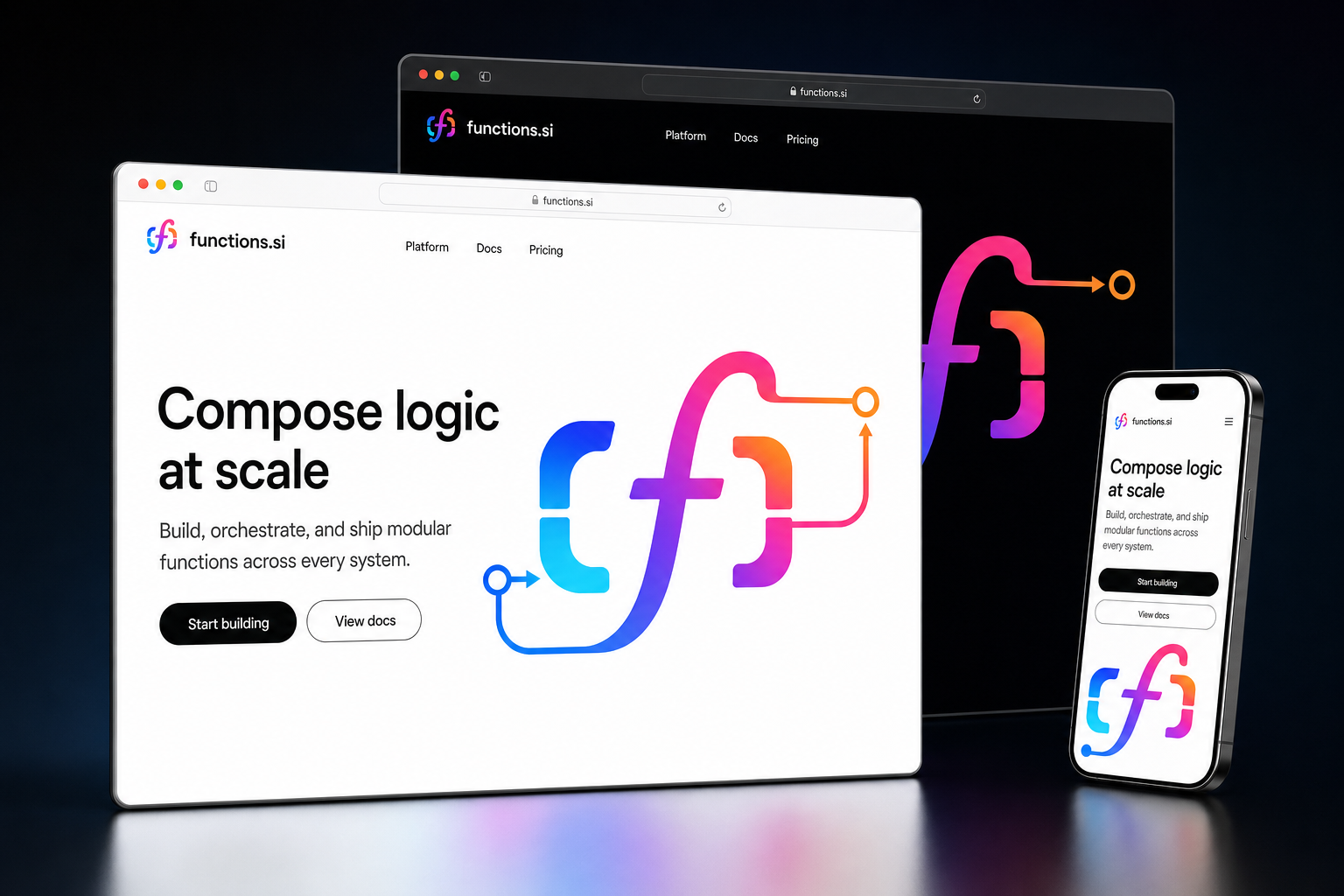 functions.si website concept preview enlarged