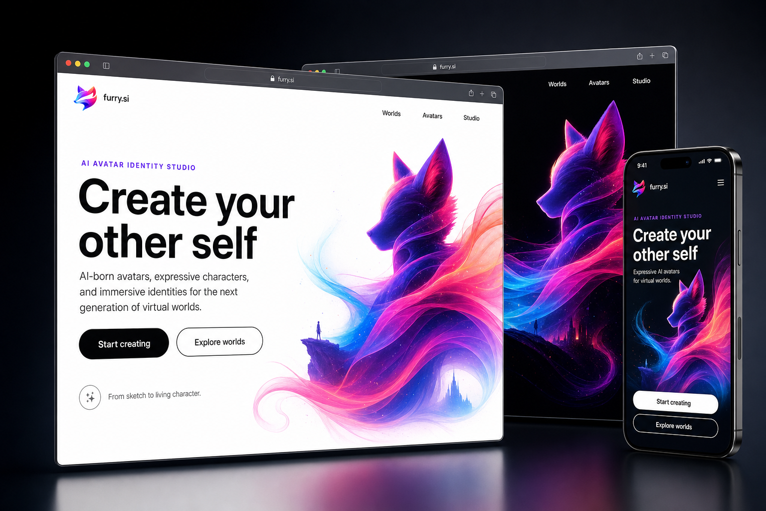 furry.si website concept preview