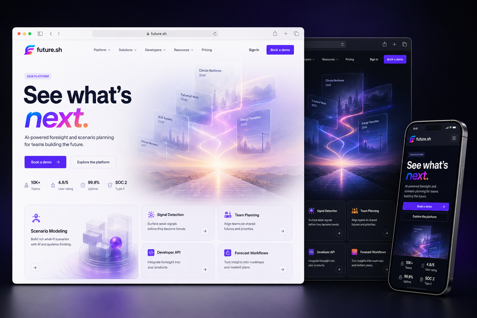 future.sh website concept preview