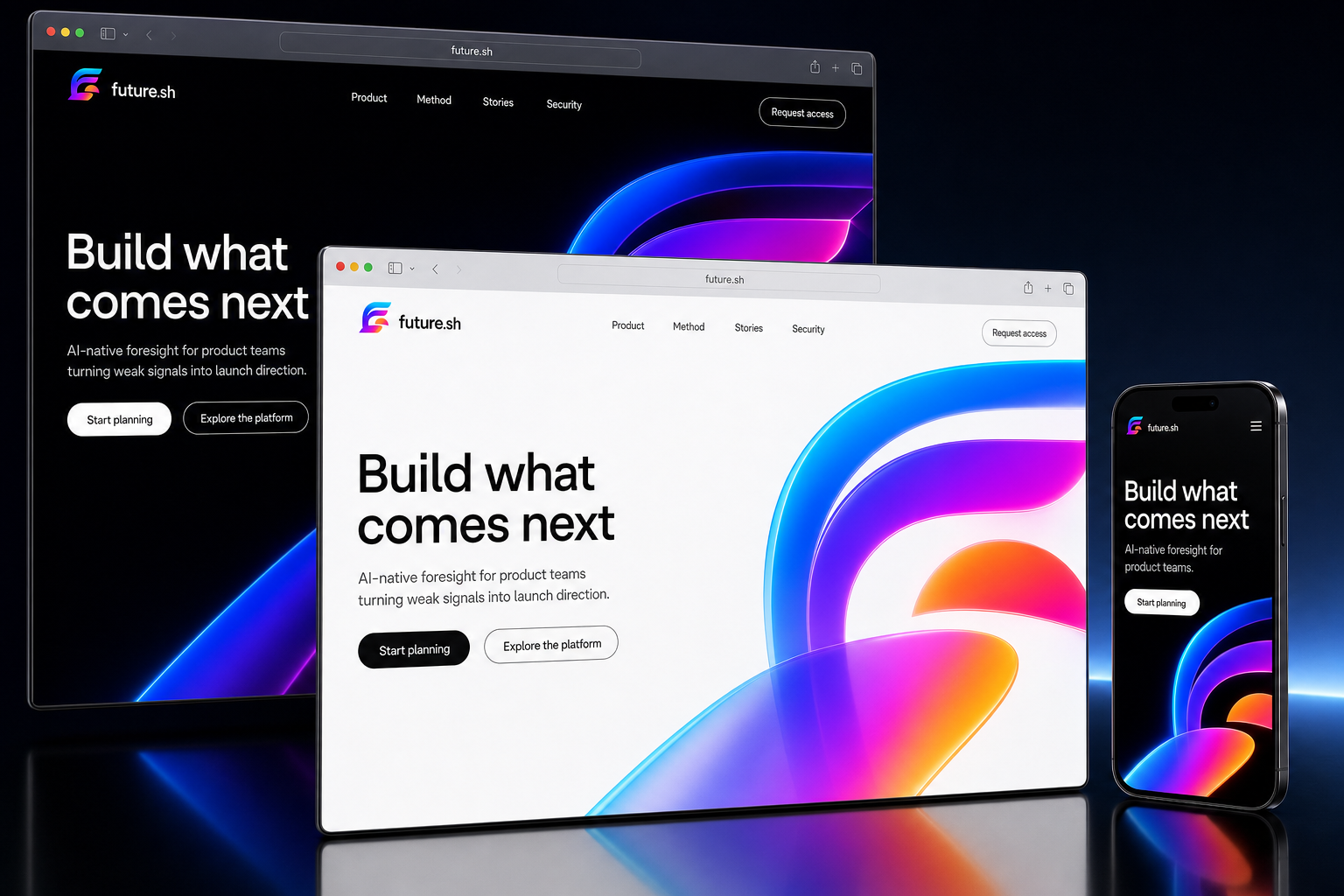 future.sh website concept preview enlarged