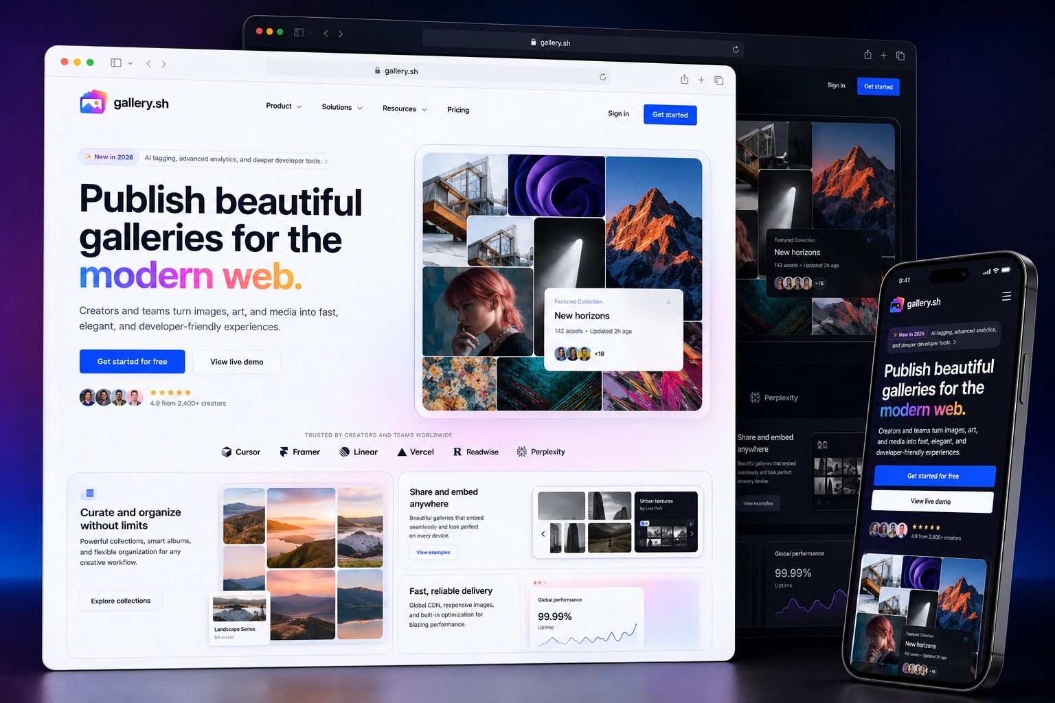 gallery.sh website concept preview