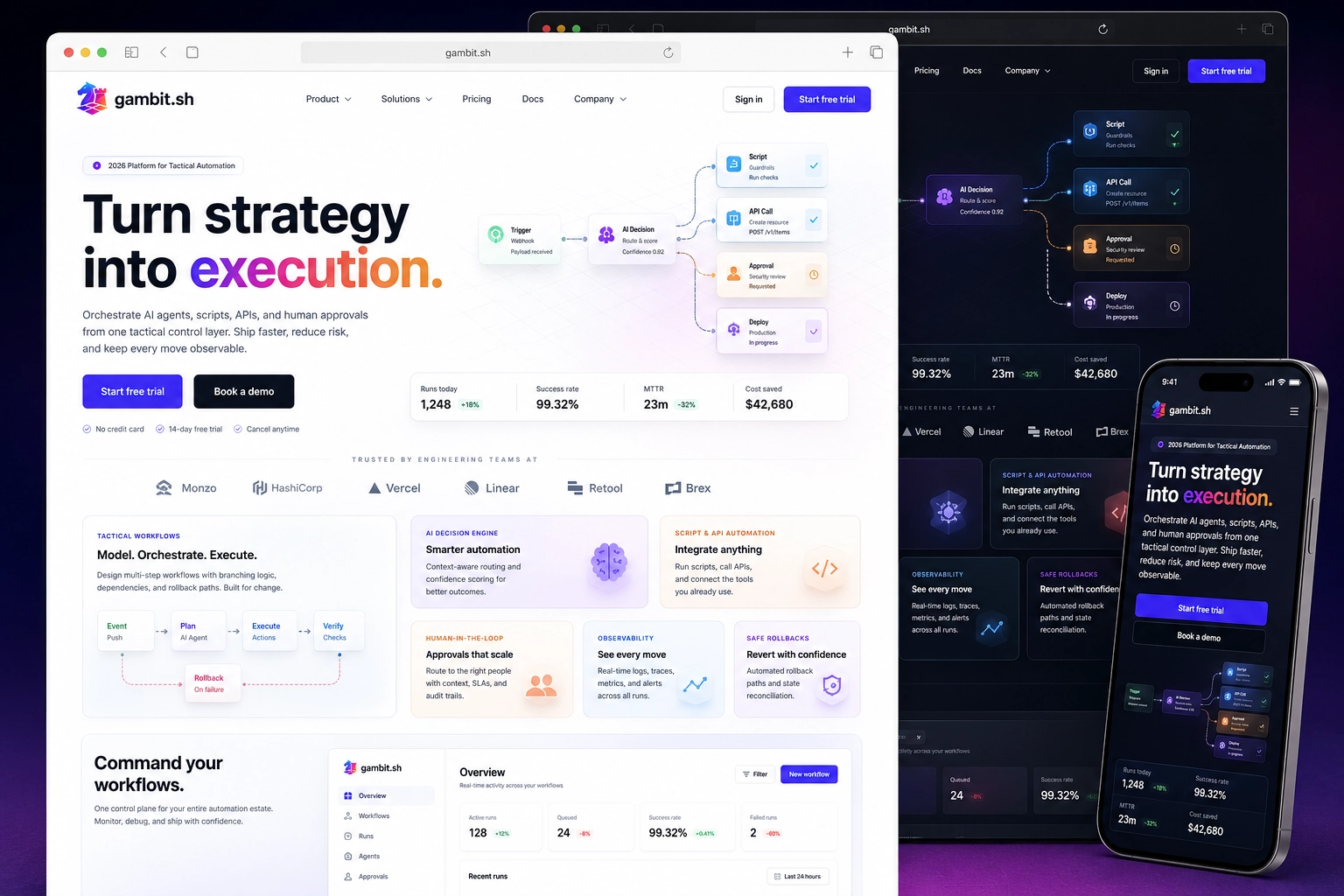 gambit.sh website concept preview