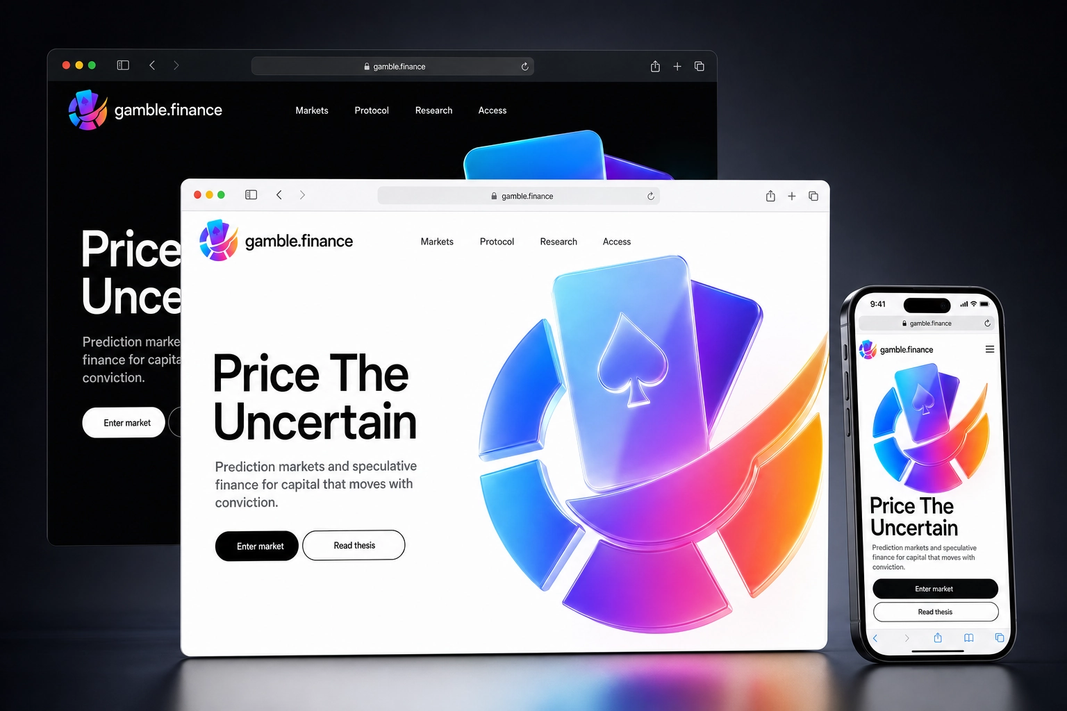 gamble.finance website concept preview