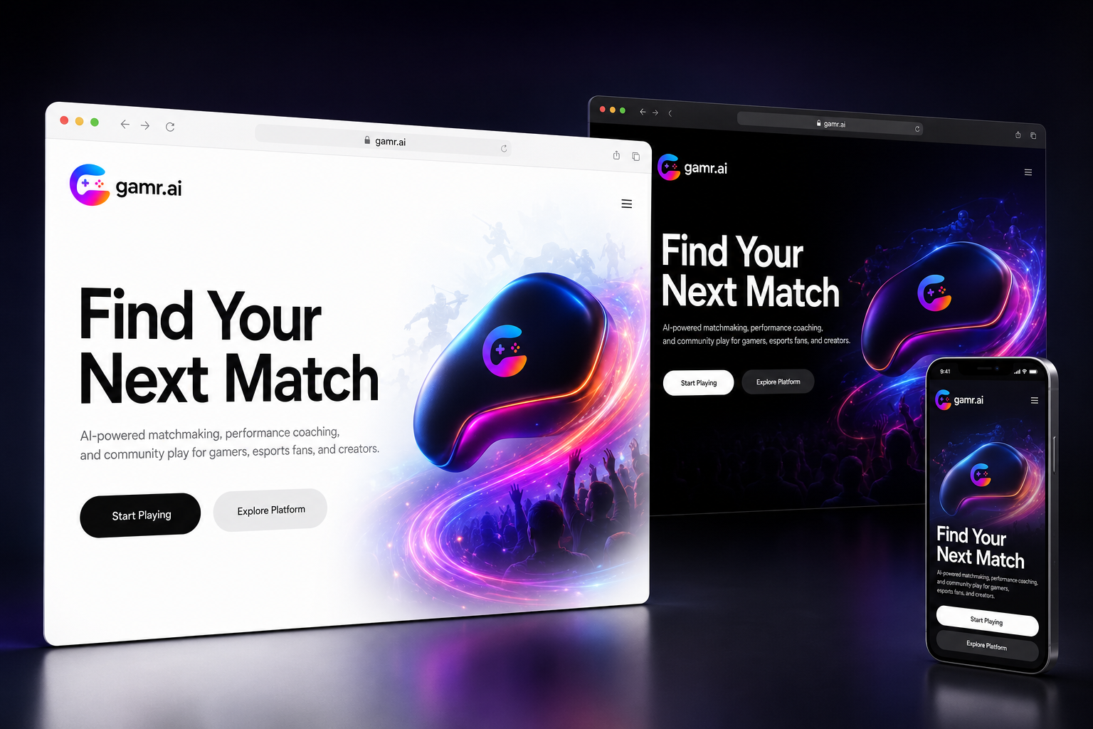 gamr.ai website concept preview