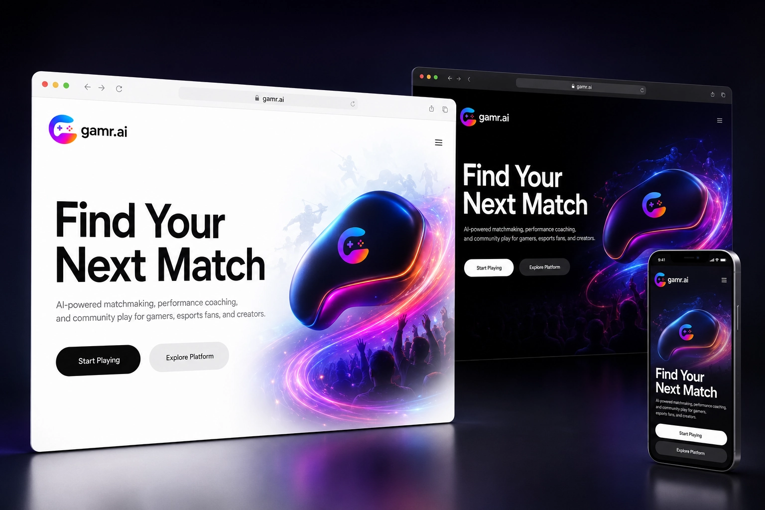 gamr.ai website concept preview