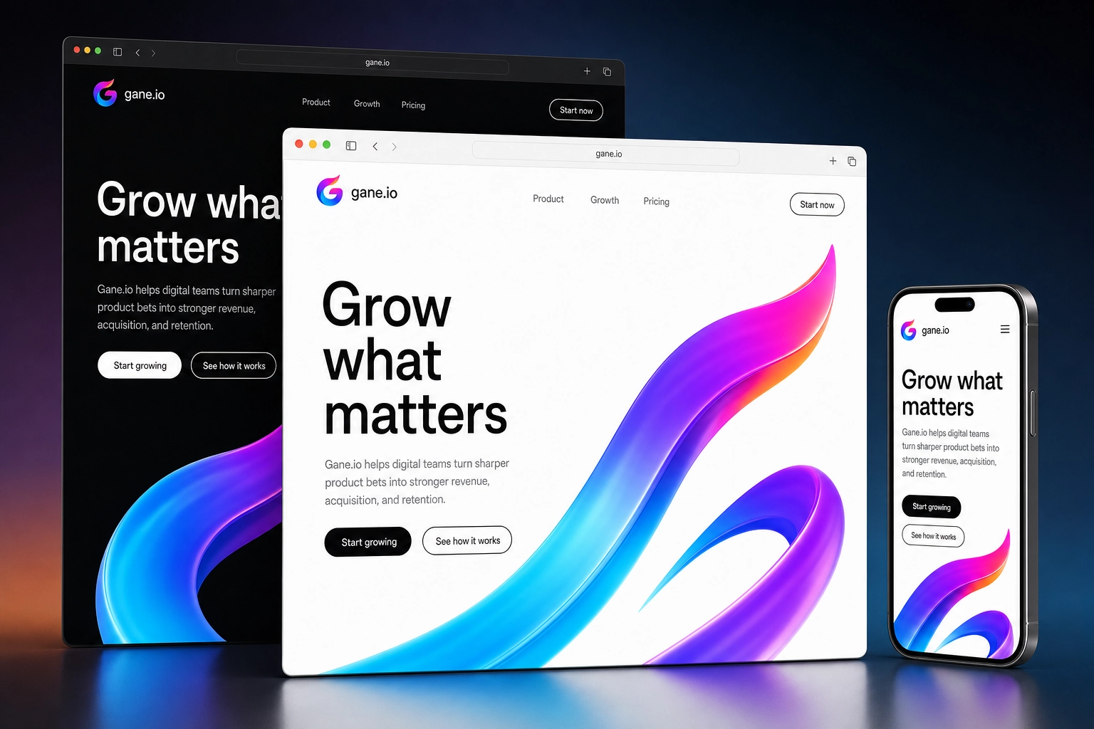 gane.io website concept preview