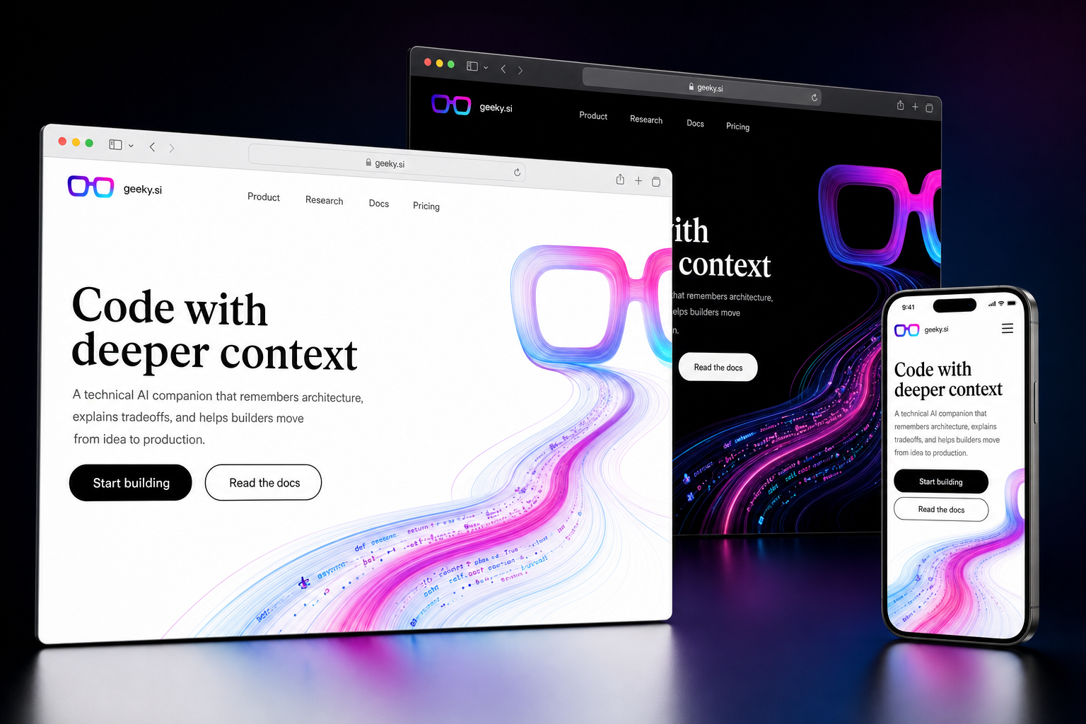 geeky.si website concept preview enlarged