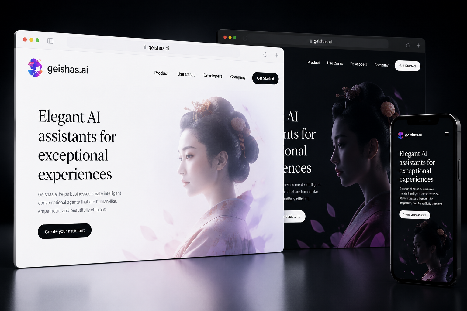 geishas.ai website concept preview
