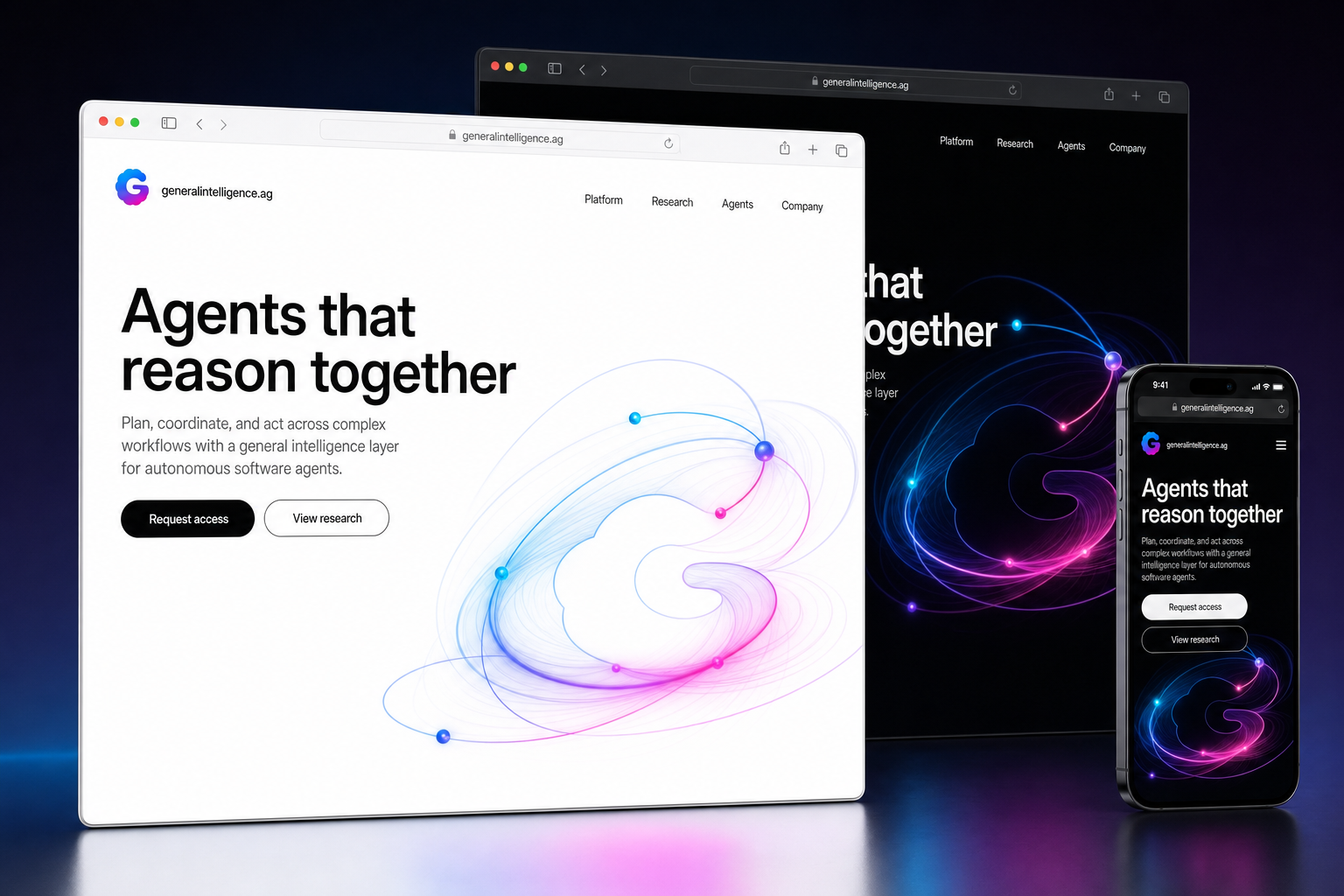 generalintelligence.ag website concept preview