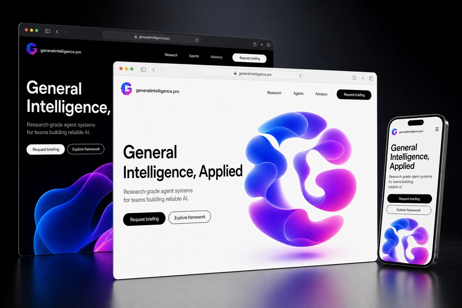 generalintelligence.pro website concept preview