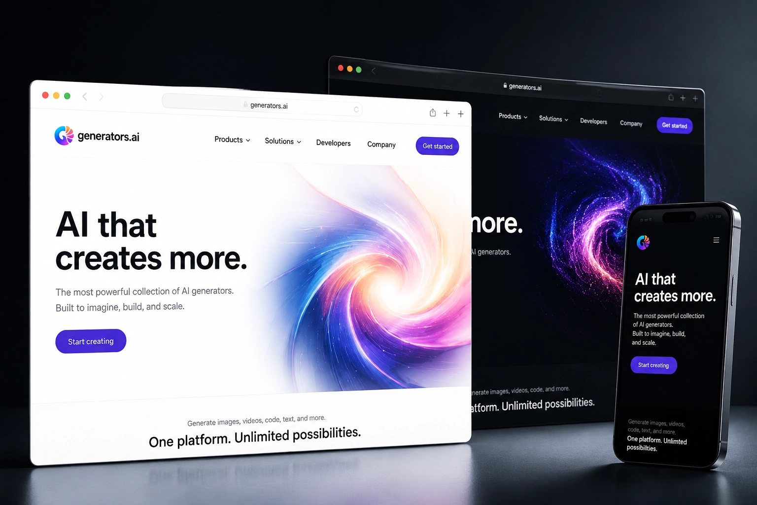 generators.ai website concept preview