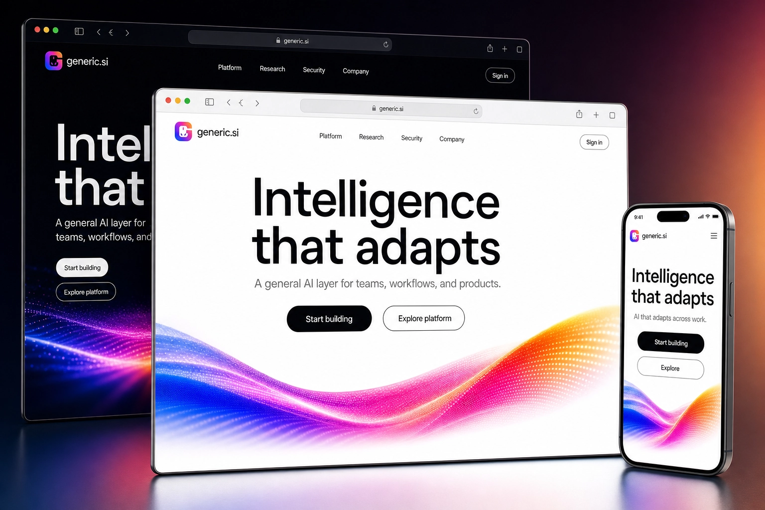 generic.si website concept preview