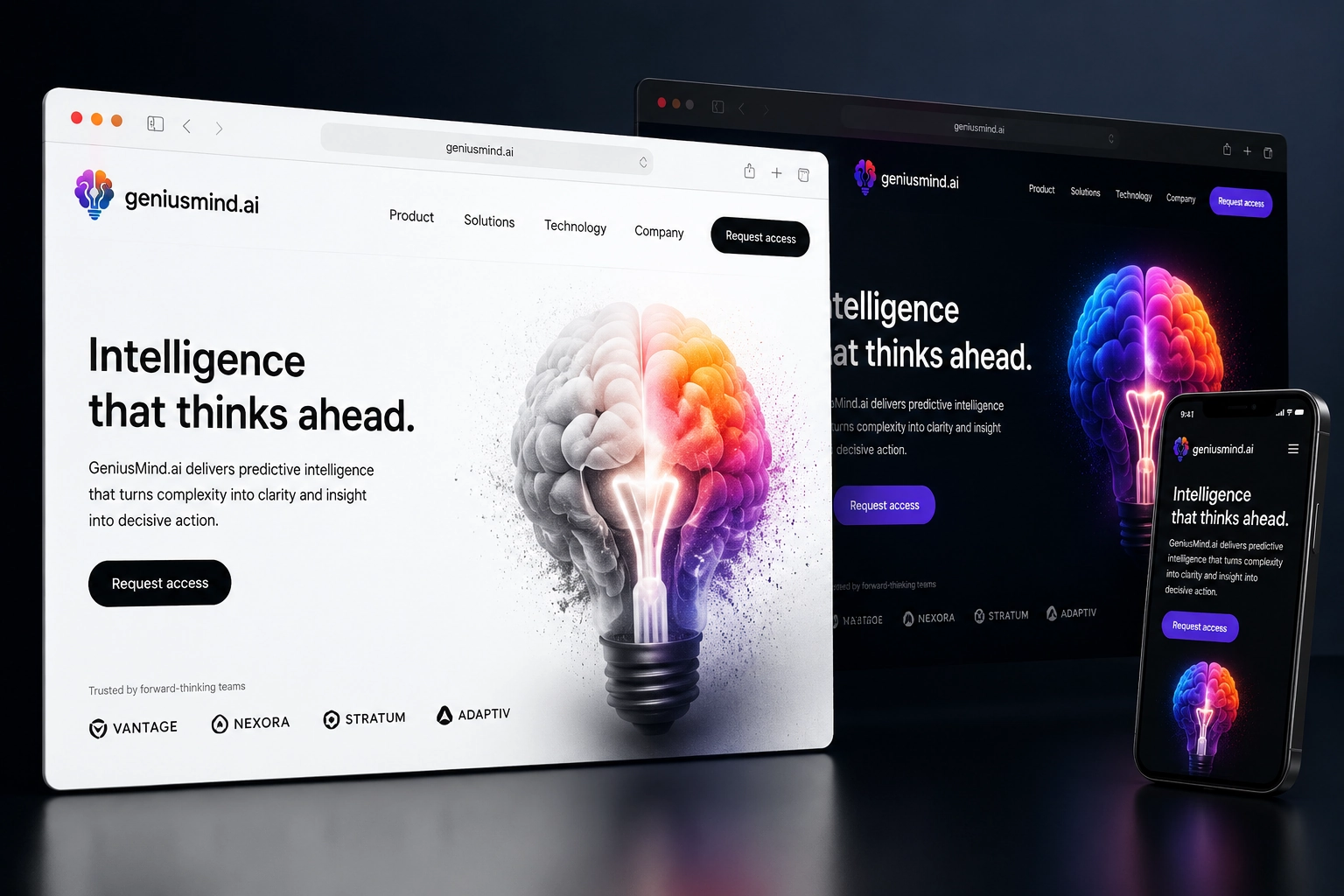 geniusmind.ai website concept preview