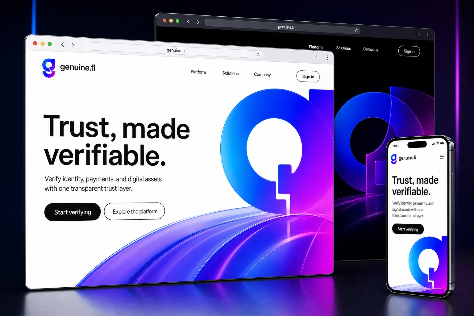 genuine.fi website concept preview