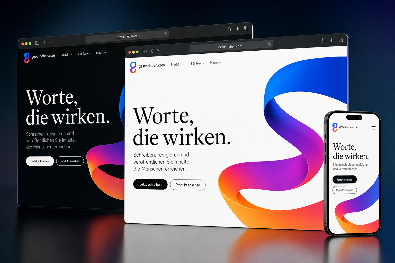 geschrieben.com website concept preview enlarged