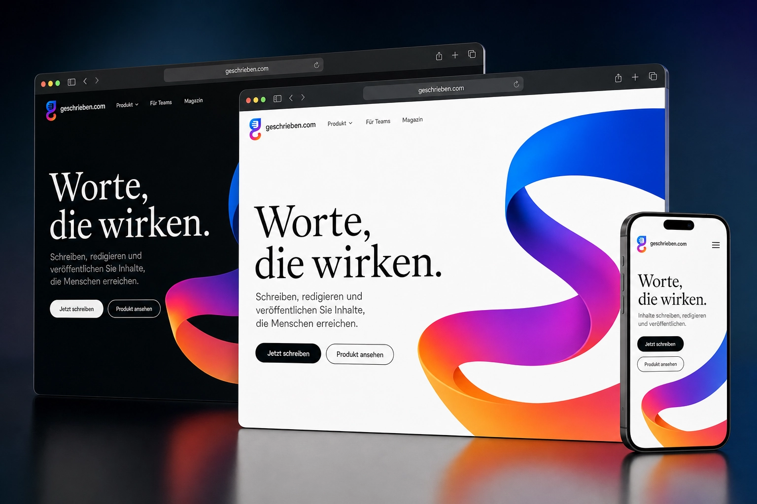 geschrieben.com website concept preview