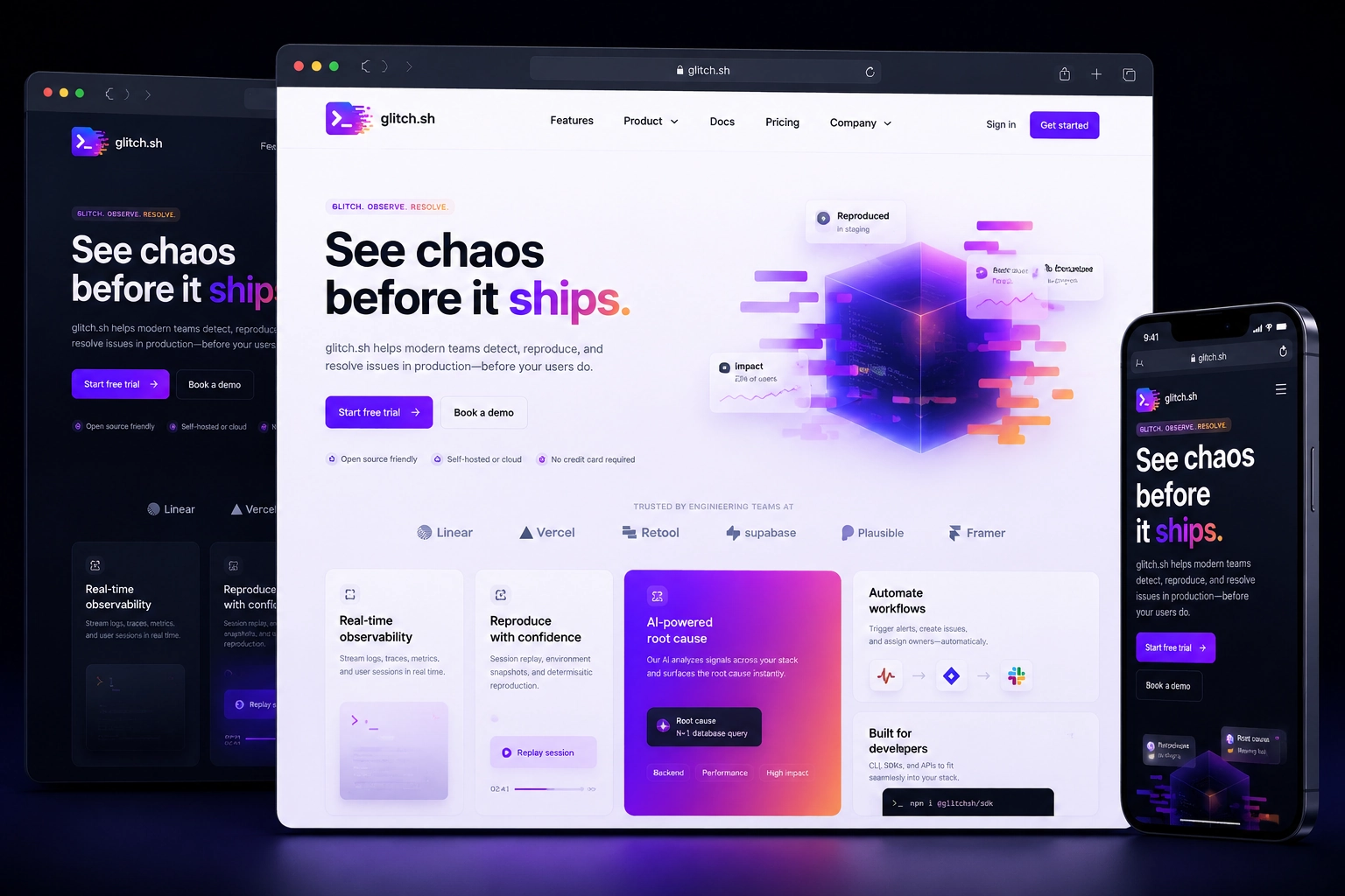 glitch.sh website concept preview