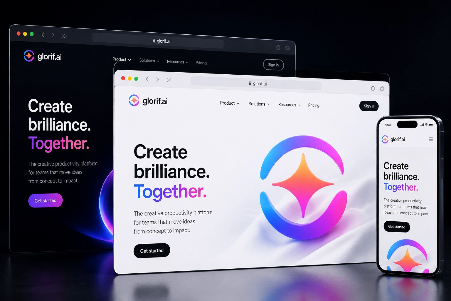 glorif.ai website concept preview