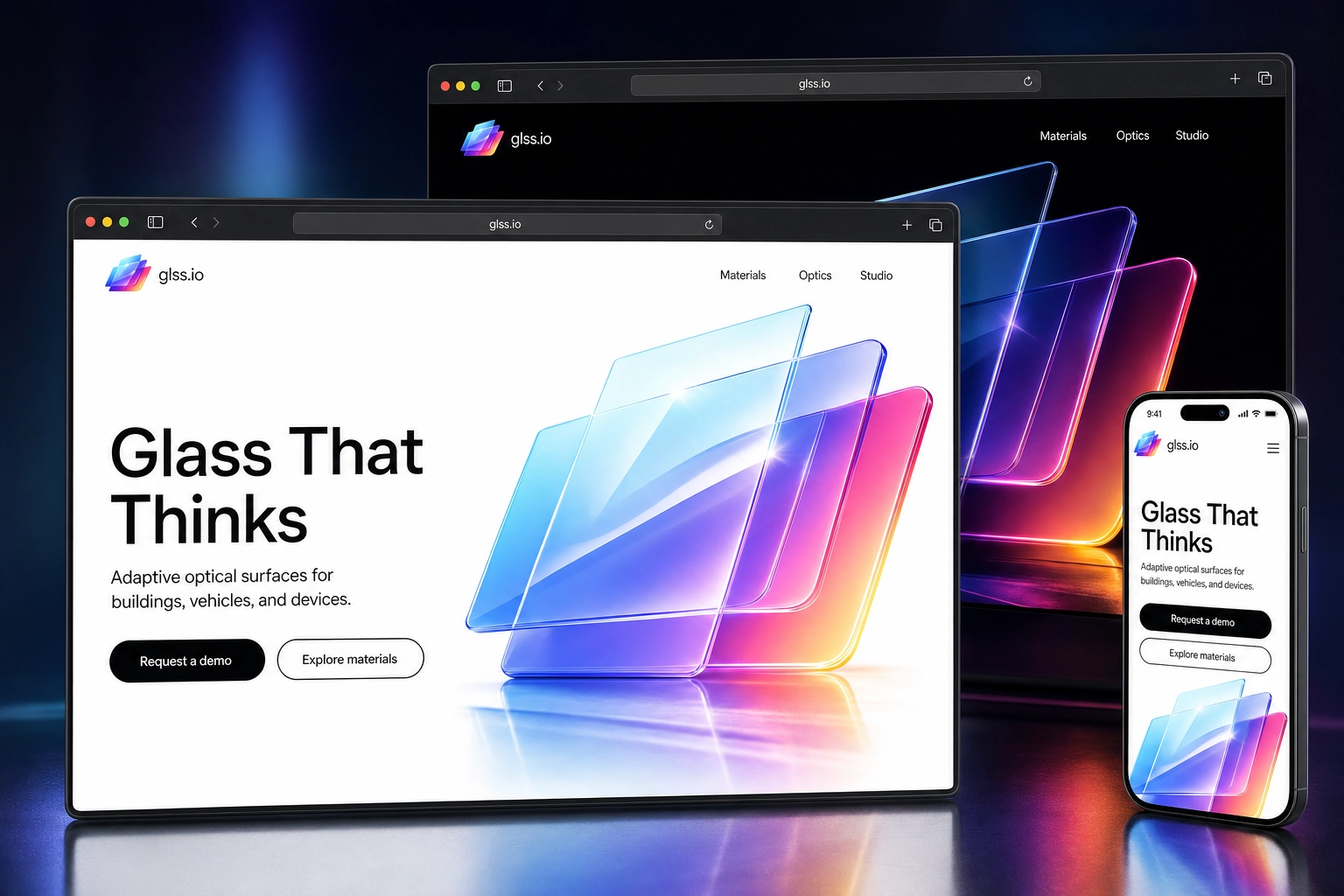 glss.io website concept preview