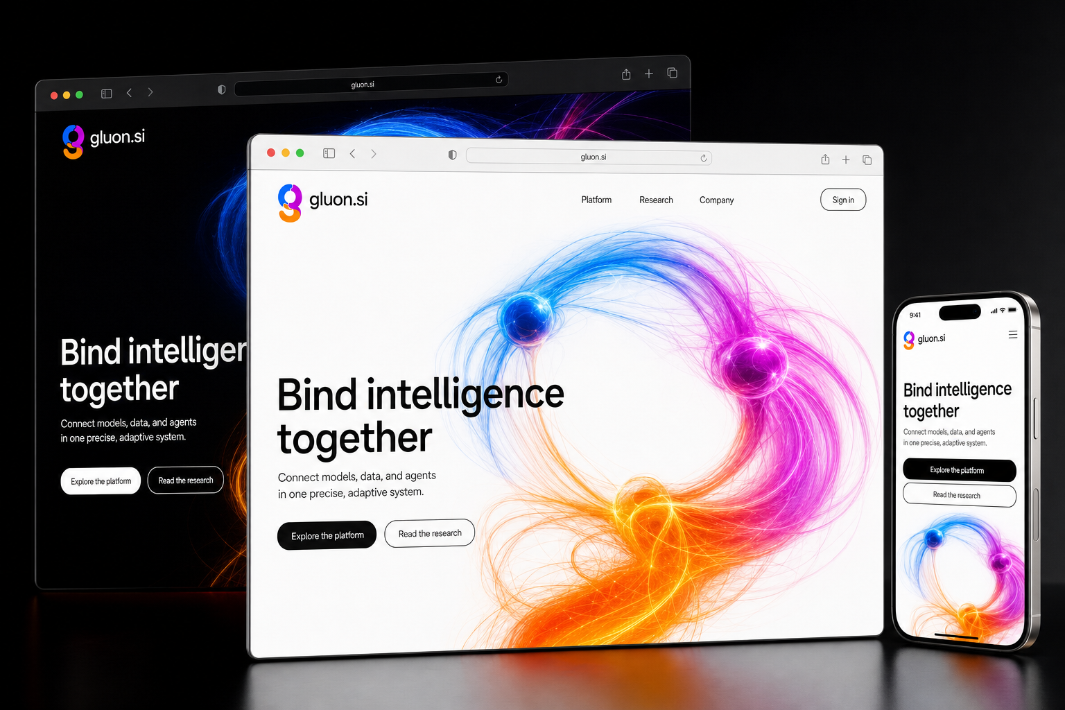 gluon.si website concept preview enlarged