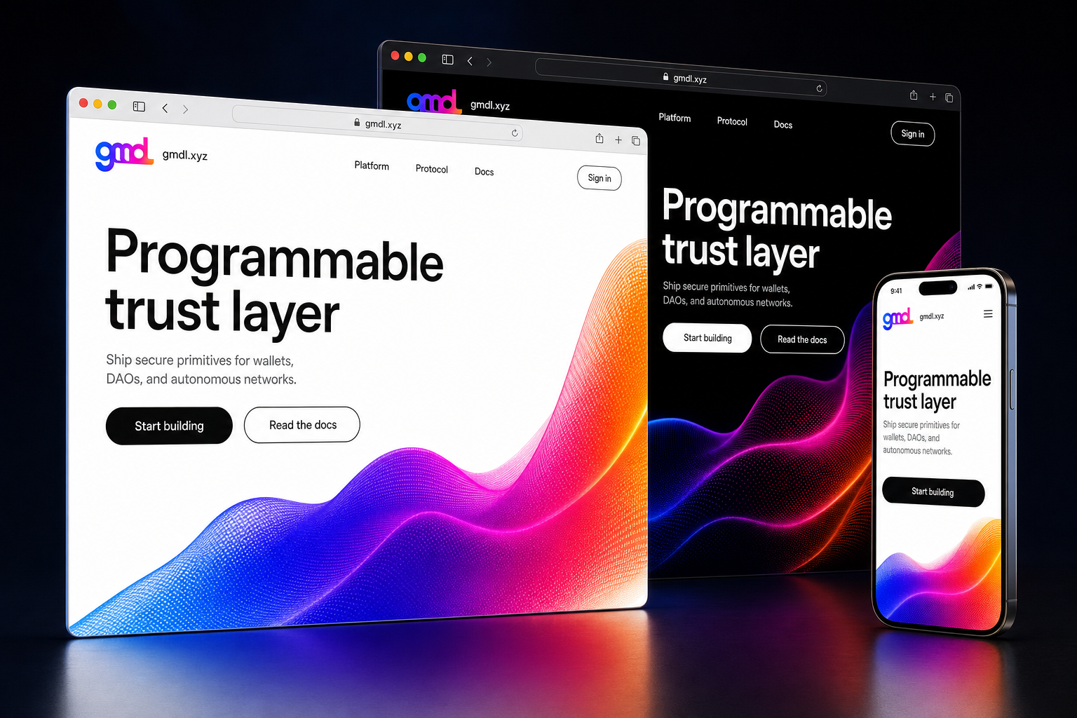 gmdl.xyz website concept preview enlarged