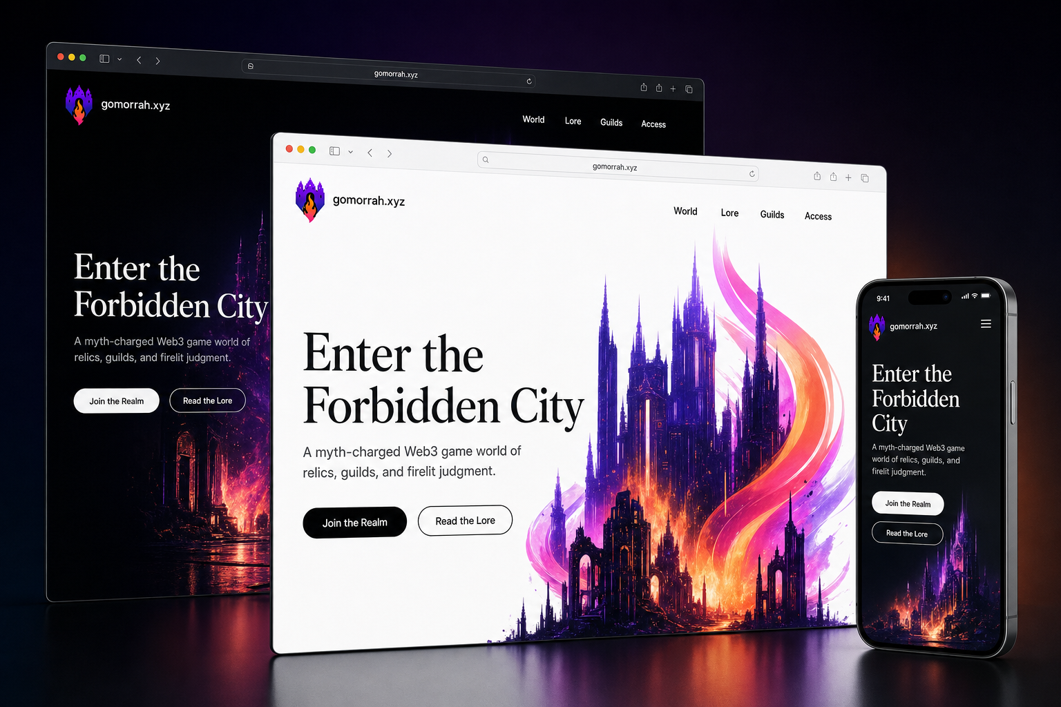 gomorrah.xyz website concept preview enlarged