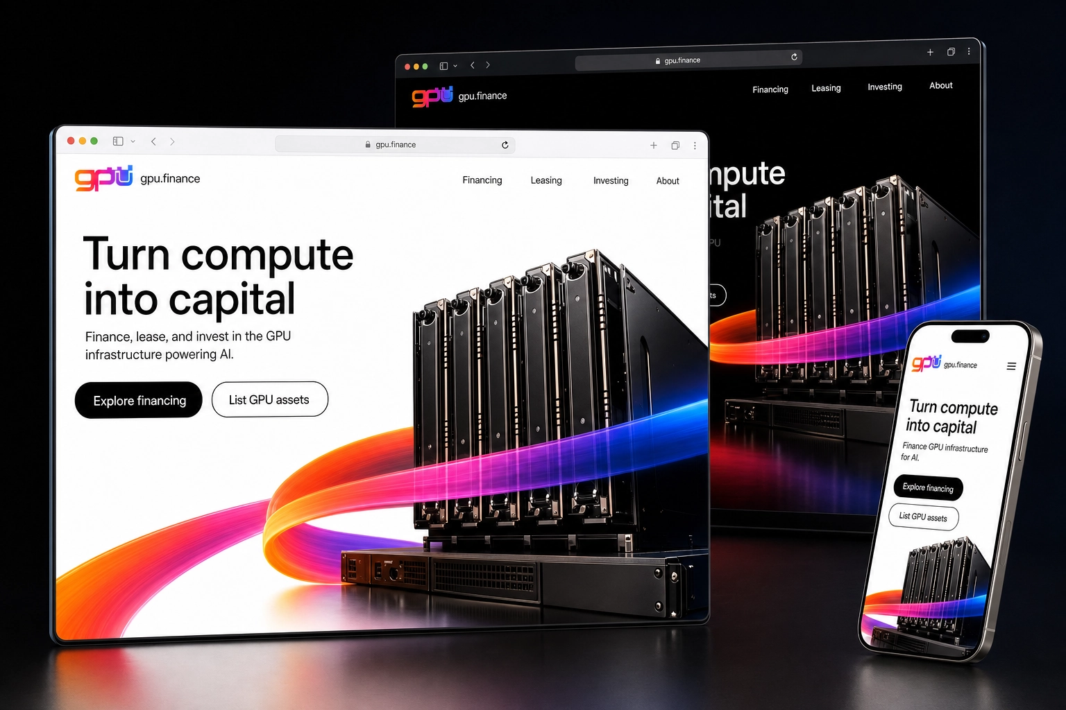 gpu.finance website concept preview
