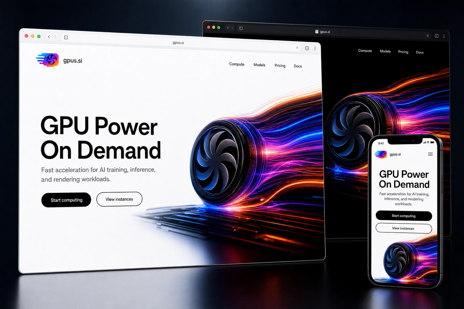 gpus.si website concept preview