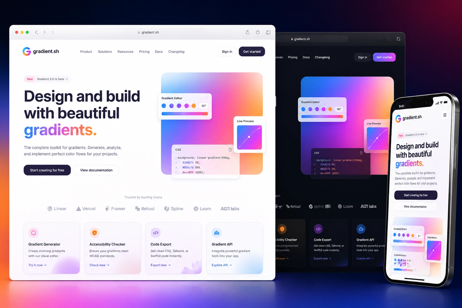 gradient.sh website concept preview